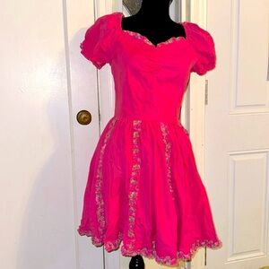 Vintage hot pink square dancing dress! Size SM. Excellent shape! #squaredance